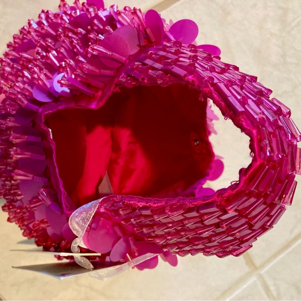 NWT Viral bright pink beaded handbag made in India - Picture 6 of 8
